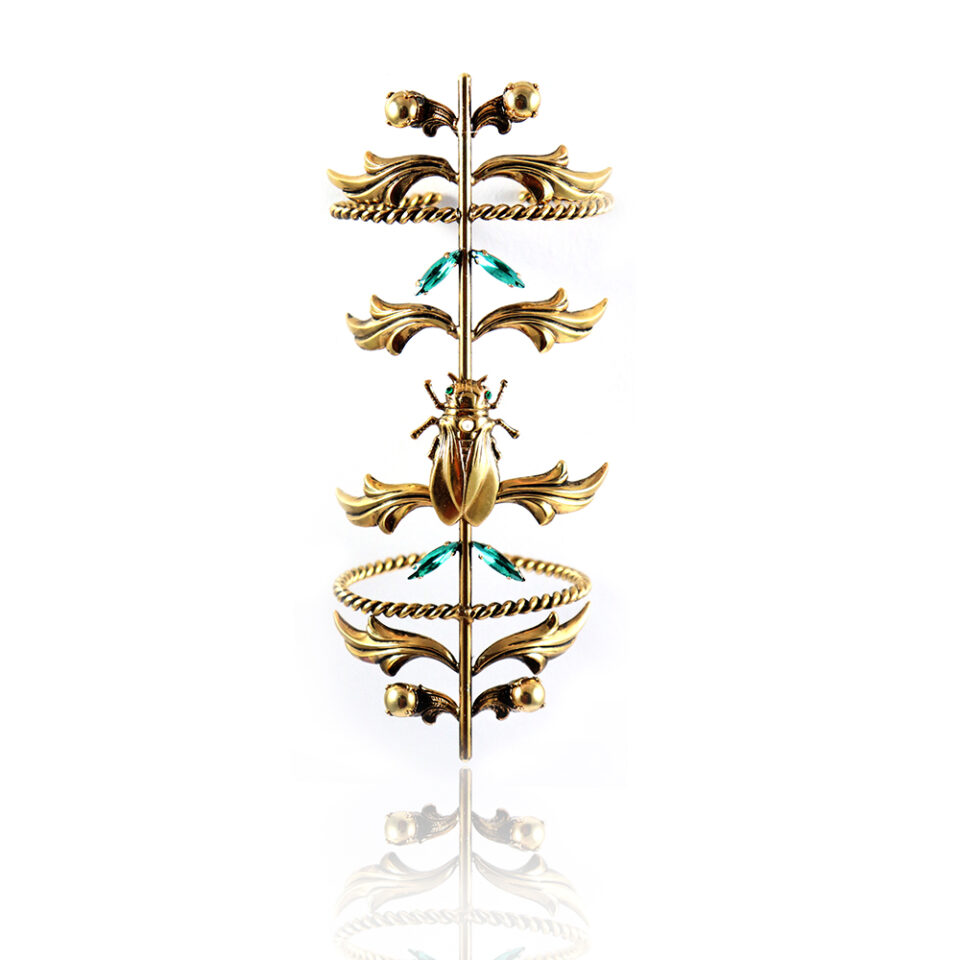 Bracelet-sleeve “Scarab” (with mobile scarab)